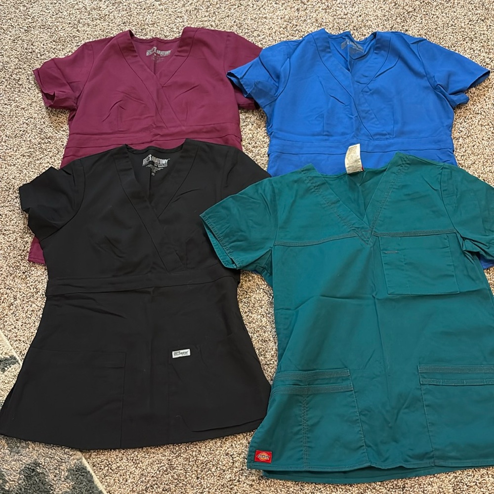 Bundle of four scrub tops/XS//Grey’s Anatomy/Cherokee